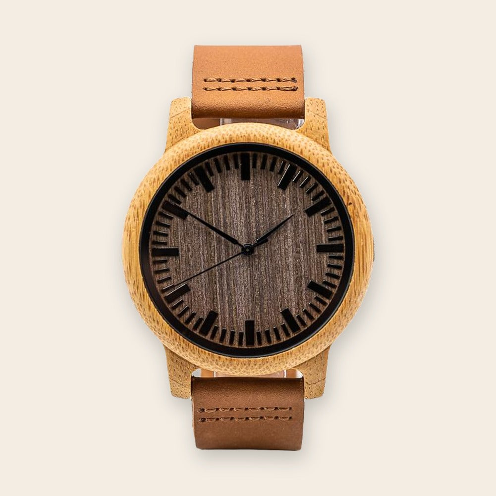 Montre bois et cuir Dark – The Wood Stock