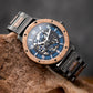 Montre en bois homme automatique squelette Pharow en situation, photo 2