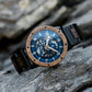 Montre en bois homme automatique squelette Pharow en situation, photo 4