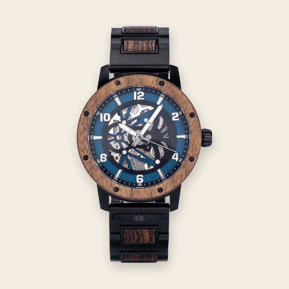 Montre en bois homme automatique squelette Pharow – The Wood Stock