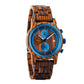 Montre en bois homme bleu azur Brooklyn Azur, vue 3 sur fond blanc