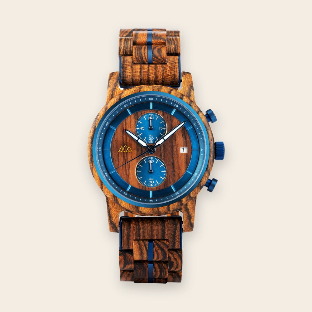Montre en bois homme bleu azur Brooklyn Azur – The Wood Stock