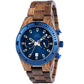 Montre en bois pour homme bleue Roadster Blue, vue 2 sur fond blanc