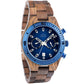 Montre en bois pour homme bleue Roadster Blue, vue 3 sur fond blanc