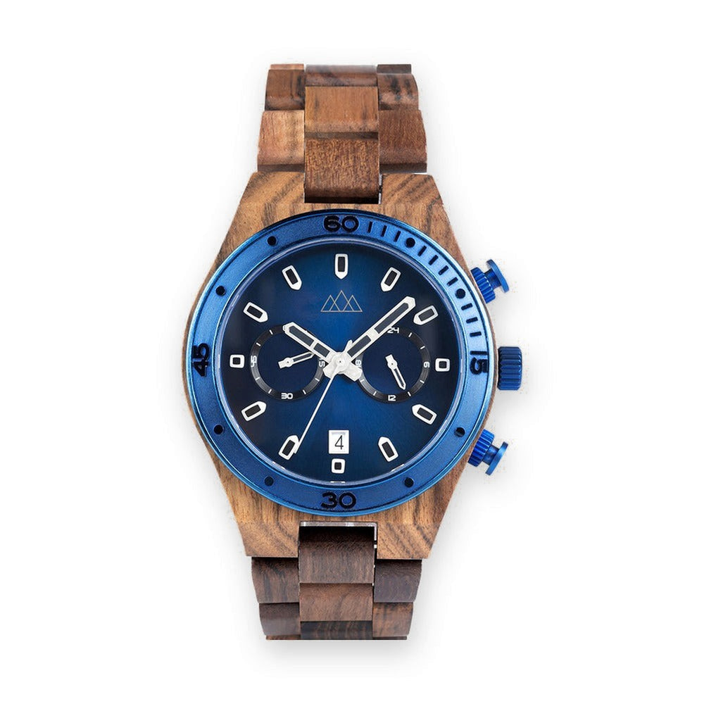 Montre en Bois Pour Homme Bleue - Roadster Blue
