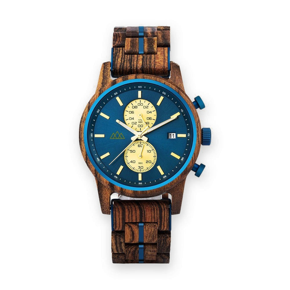 Montre en Bois Homme Cadran Bleu - Brooklyn Blue