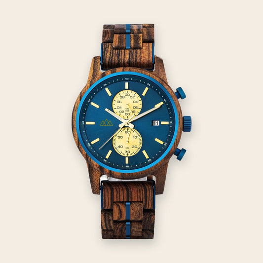 Montre en bois homme cadran bleu Brooklyn Blue – The Wood Stock