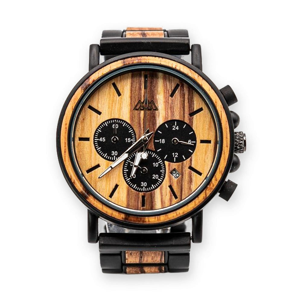 Montre en Bois Homme Cadran Noir - Zebra Marshal