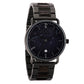 Montre en bois homme marbre Targone Noir, vue 3 sur fond blanc