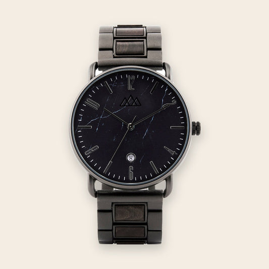 Montre en bois homme marbre Targone Noir – The Wood Stock