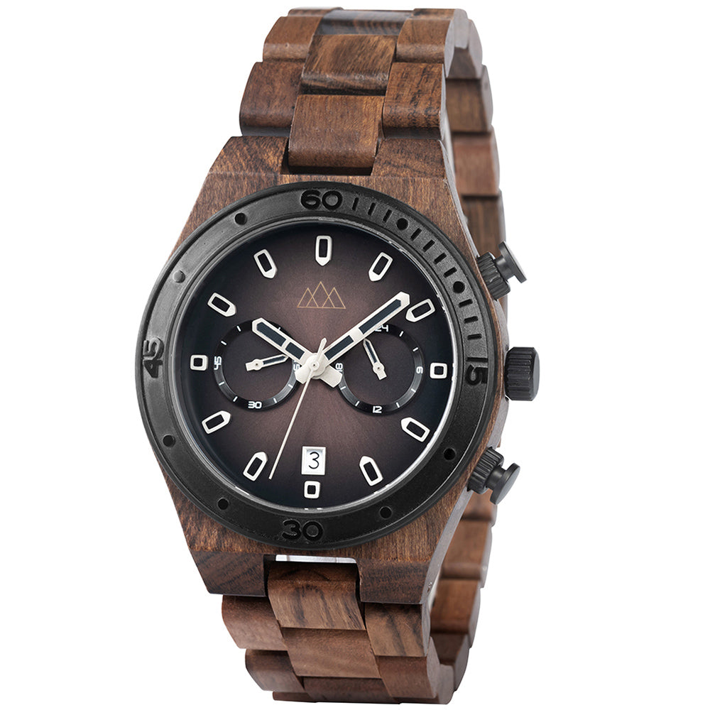Montre en bois pour homme marron Roadster Brown, vue 2 sur fond blanc