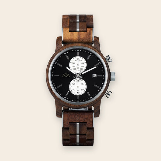 Montre en bois homme ronde cadran noir Brooklyn Black – The Wood Stock