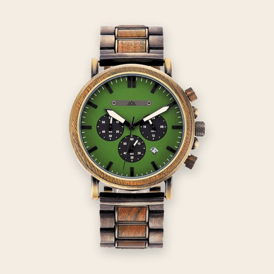 Montre en bois homme verte Marshal Kao – The Wood Stock