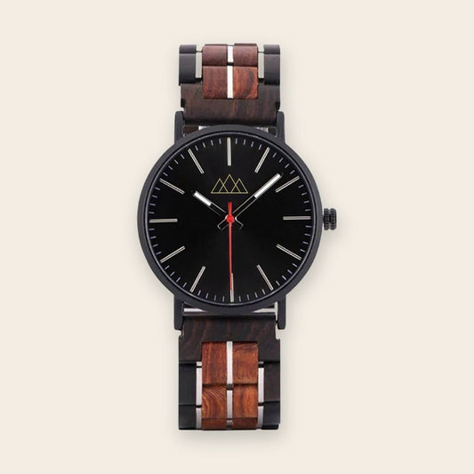 Montre en bois luxe noire Blackbay – The Wood Stock