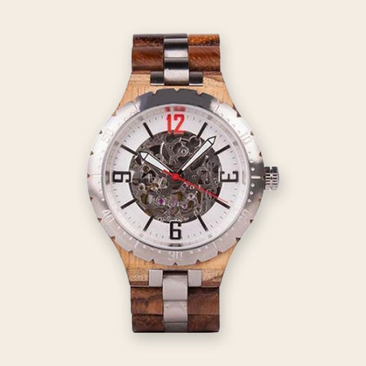 Montre en bois mécanique squelette Ultima – The Wood Stock