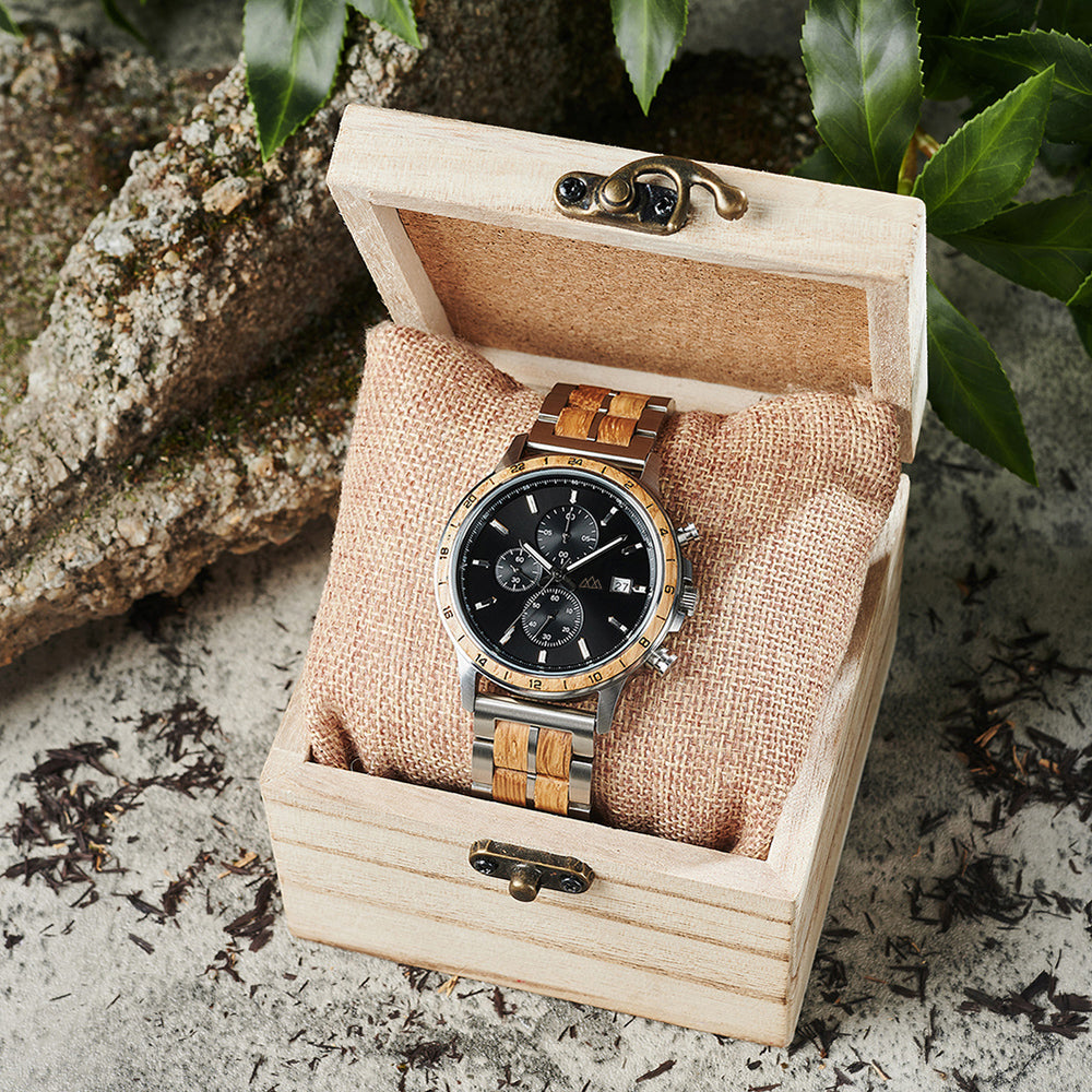 Montre en bois d'olivier homme Artio en situation, photo 6