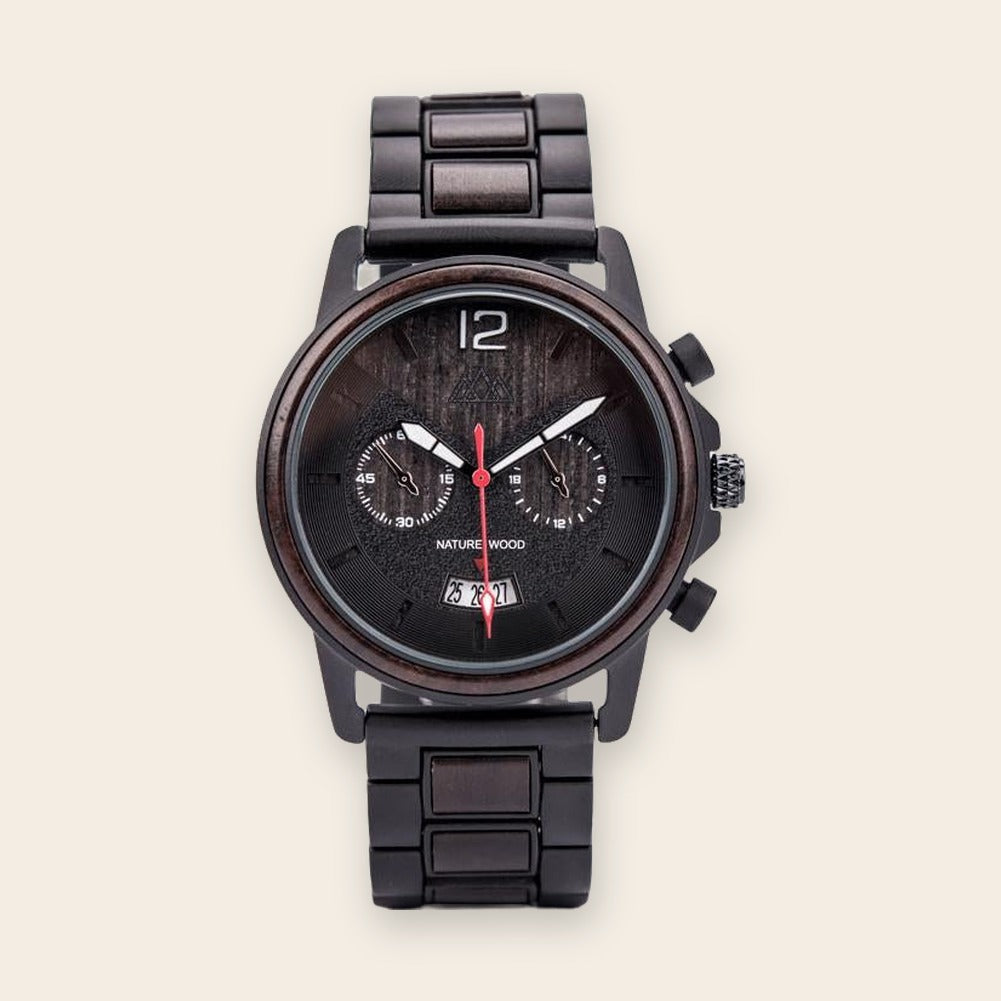 Montre en bois sport noire Indiana Black – The Wood Stock