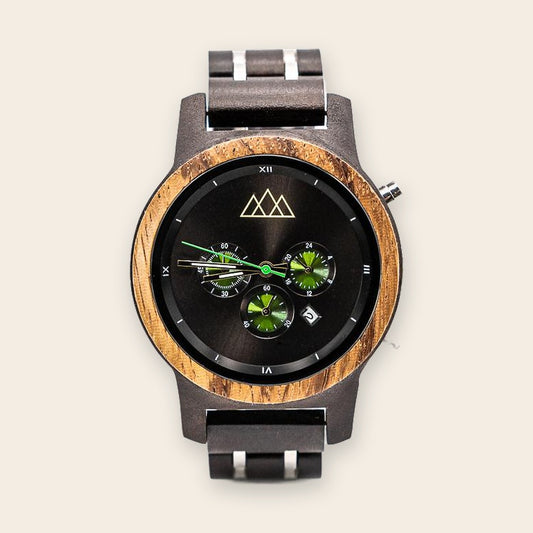 Montre en bois sport verte Outdoor Jungle – The Wood Stock