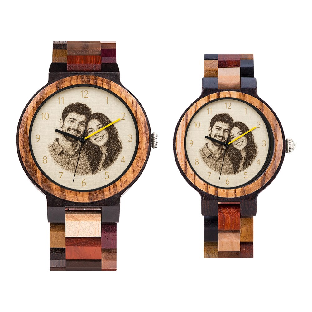 Montre en Bois Cadran Personnalisable - Duo