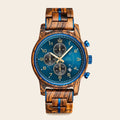 Montre en Bois Homme Bleu Marine - Brooklyn Chrono