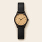 Montre en bois homme gravée texte, cadran bambou et boîtier ébène