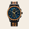 Montre en Bois Homme Gros Cadran - Zebra Abyss