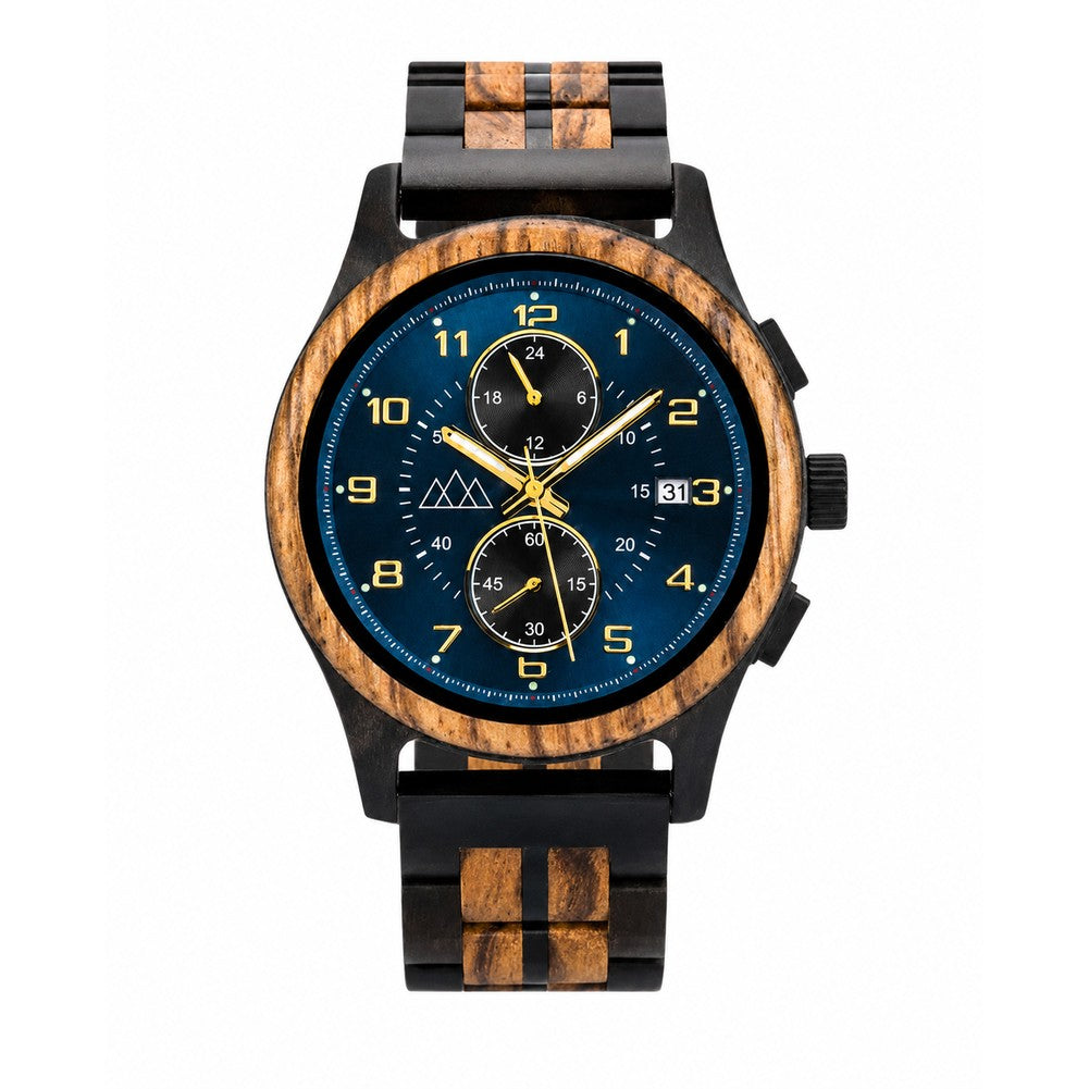 Montre en Bois Homme Gros Cadran - Zebra Abyss