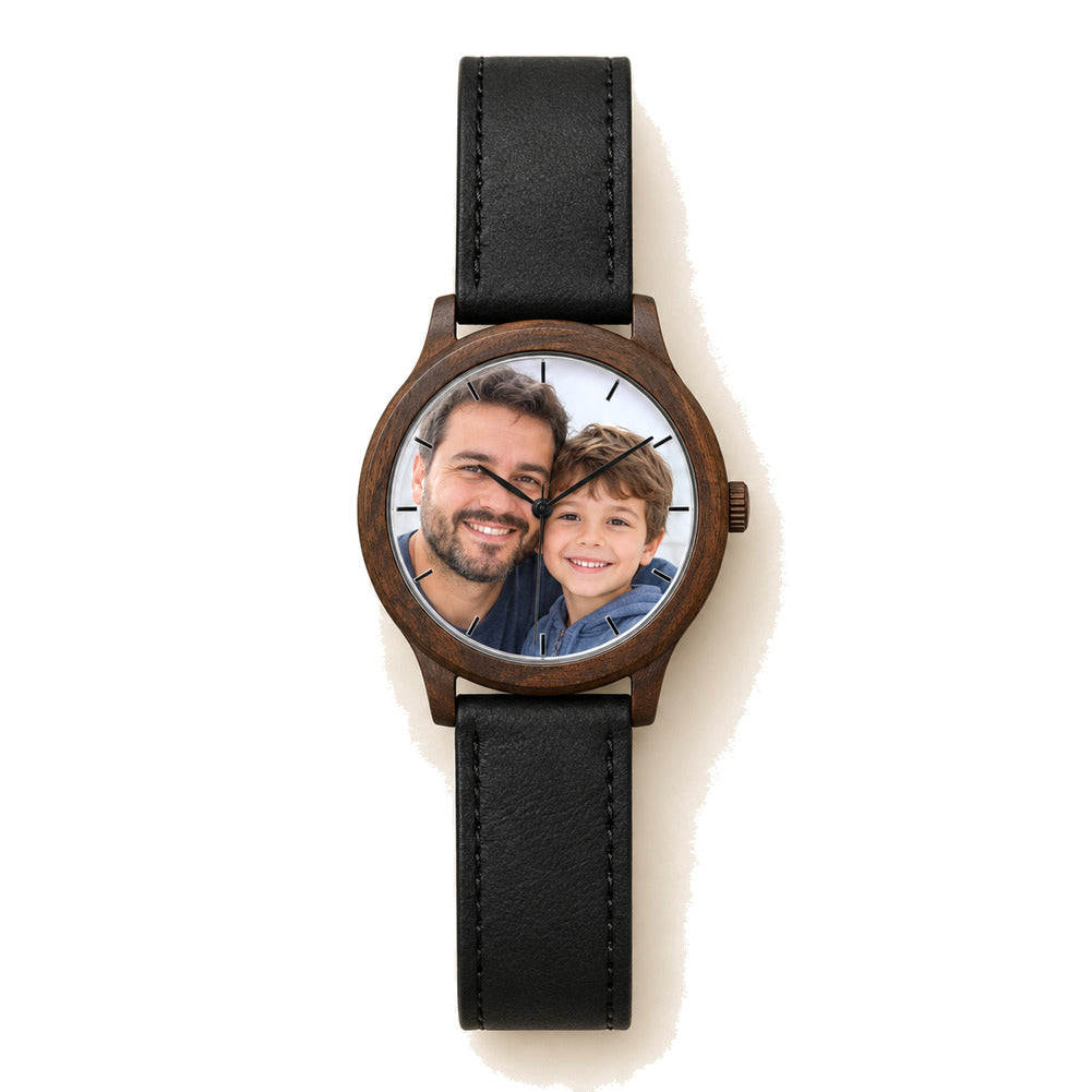Montre en Bois Photo Personnalisée - Couleur