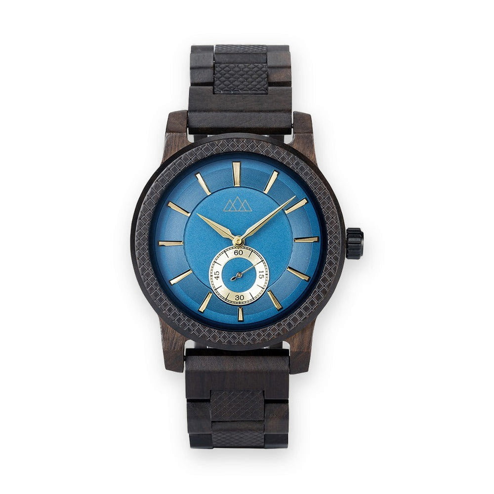 Montre Homme Bois Cadran Bleu - Teriol Blue