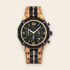 Montre Homme Bois Cadran Noir Chronographe - Puliar
