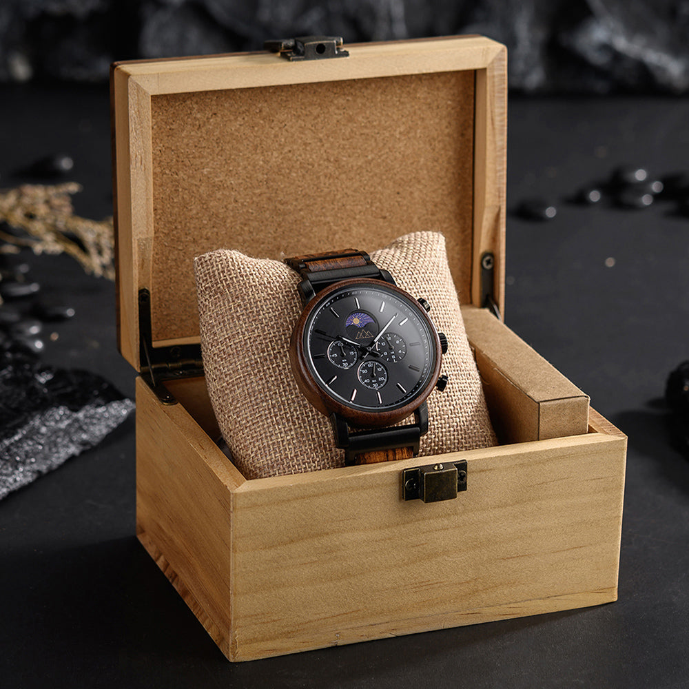Montre homme en bois Uluna Brown en situation, photo 4