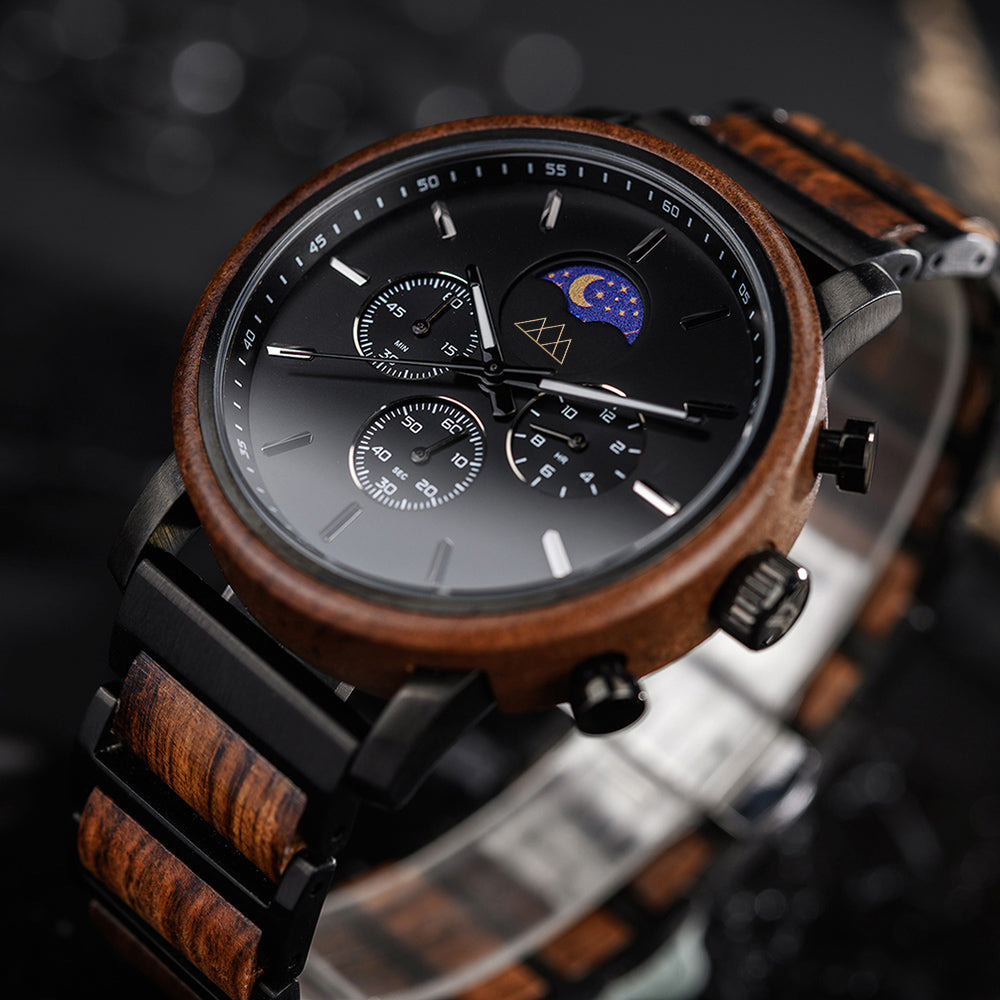 Montre homme en bois Uluna Brown en situation