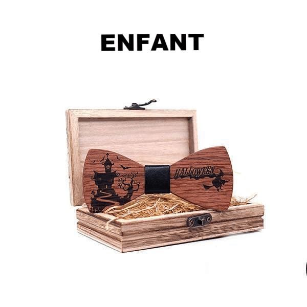 Noeud Papillon Bois - Halloween Adulte et Enfant - The Wood Stock