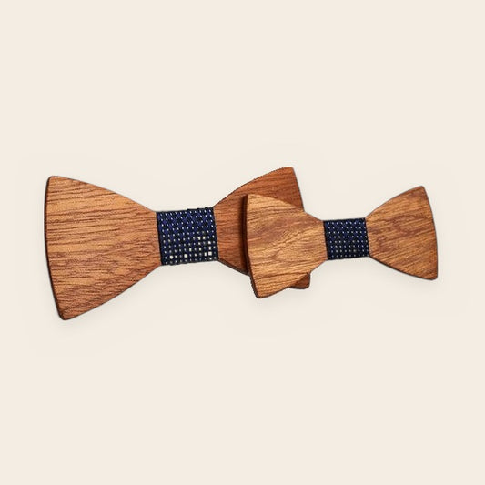 Pack noeuds papillon en bois adulte & enfant Motifs – The Wood Stock