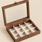 Petite Boîte à Bijoux en Bois et Velours 12 Cases - Altis, ouverte