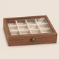Petite Boîte à Bijoux en Bois et Velours 12 Cases - Altis, fermée