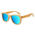 Lunettes en Bois Wayfarer - Bambou Ambre Bleu