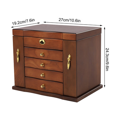 Boîte à Bijoux en Bois avec Tiroirs et Miroir - Miralis