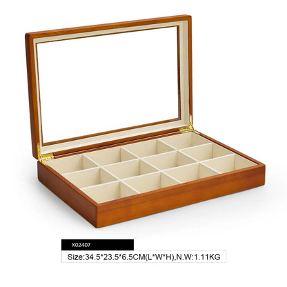Boîte à Bijoux en Bois 12 Compartiments Beige - Noria