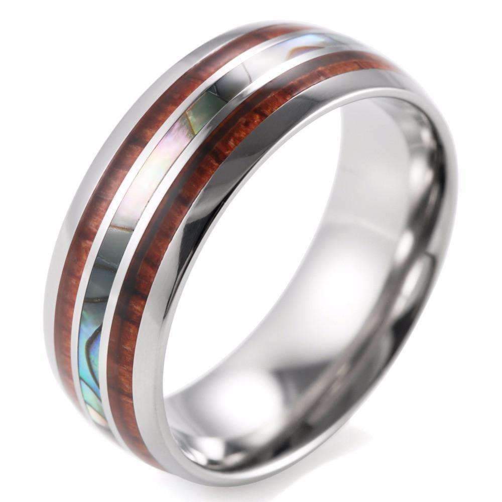 Bague en bois Double, vue 2 sur fond blanc