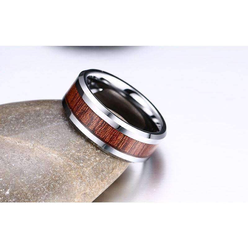 Bague en bois Naturel, vue 2 sur fond blanc