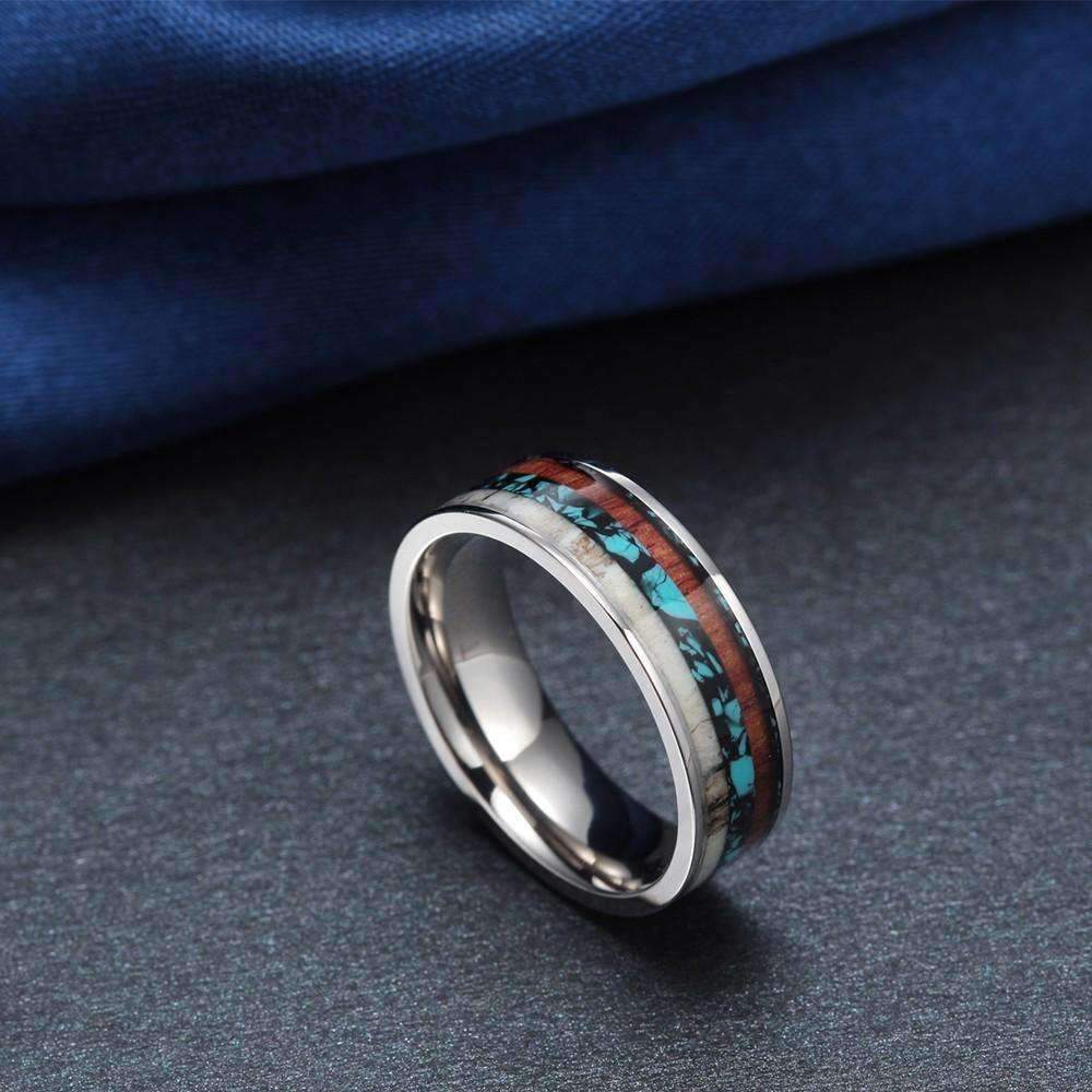 Bague en bois TriColor en situation