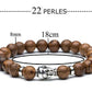 Bracelet bois minimal Bouddha, vue 2 sur fond blanc