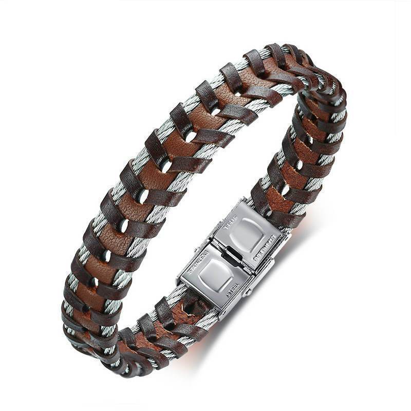 Charme Bracelets Black Bracelet Cuir - Métal