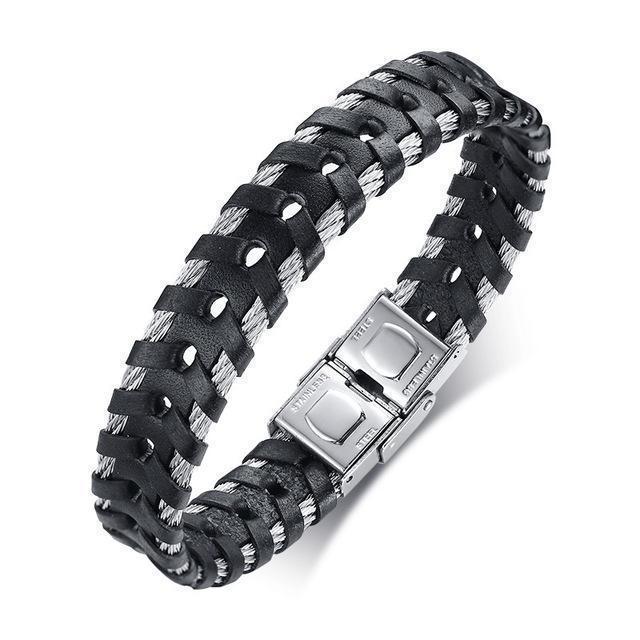 Charme Bracelets Black Bracelet Cuir - Métal