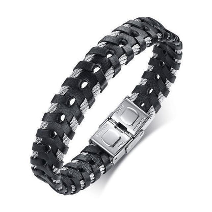 Charme Bracelets Black Bracelet Cuir - Métal