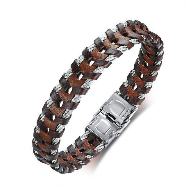 Charme Bracelets Brown Bracelet Cuir - Métal