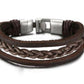 Bracelet cuir Trio, vue 2 sur fond blanc