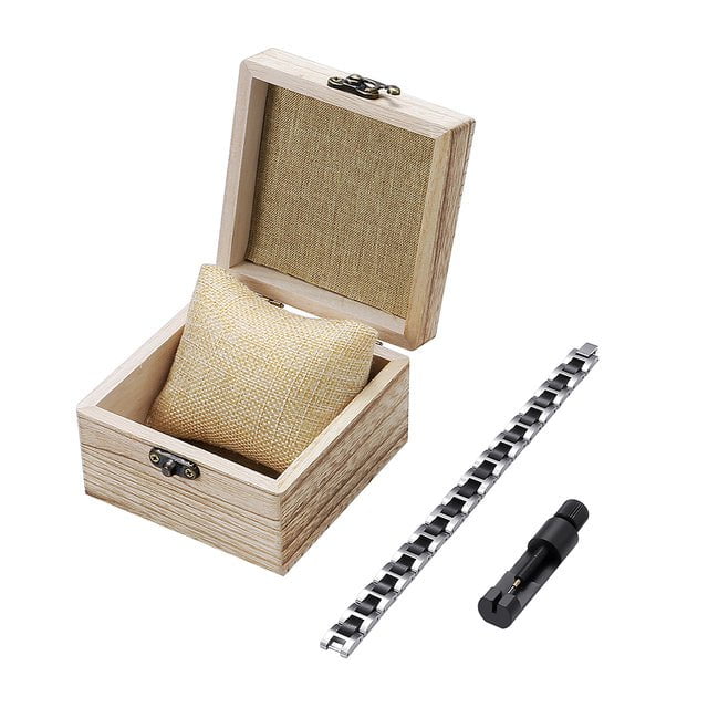 Bracelet homme bois Steel Black, vue 4 sur fond blanc