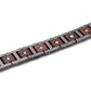 Bracelet magnétique bois Crossed Acajou, vue 2 sur fond blanc